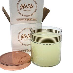 GloLite by PartyLite Unscented White Jar Candle NWT NOS